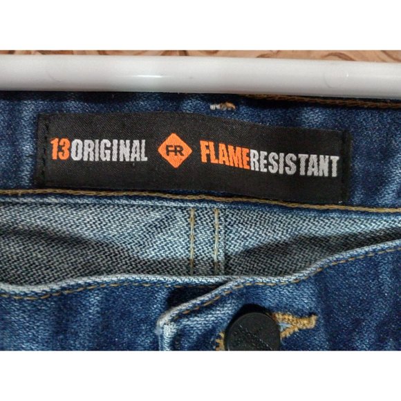 Wrangler 36x30 Dark Wash HRC2 Original Fit Flame Resistant Casual Work Jeans - Picture 3 of 6